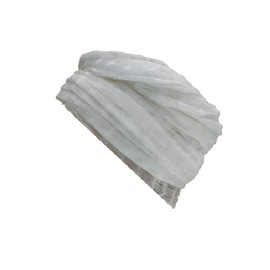 Double Wide Sheer Headwrap Scarf Handwoven No-Slip Breathable See Through Open Net Weave White
