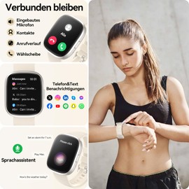 anyloop Smartwatch Women Men with Phone Function, 1.83 Inch HD Touchscreen Fitness Watch, IP68 Waterproof Fitness Tracker with Heart Rate Sleep Monitor Pedometer Watch, Sports Watch for iOS Android