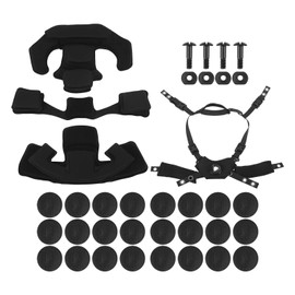 Helmet Lining Set Nylon Sponge Helmet Pads Chin Strap Replacement for ACH for MICH for Wendy for FMA for EXF Helmets Black Sponge