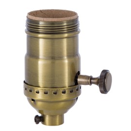 B&P Lamp Brass Turn Knob Early Electric Style Lamp Socket, Antique Brass Finish, 3-Way Function, Uno Thread Shell