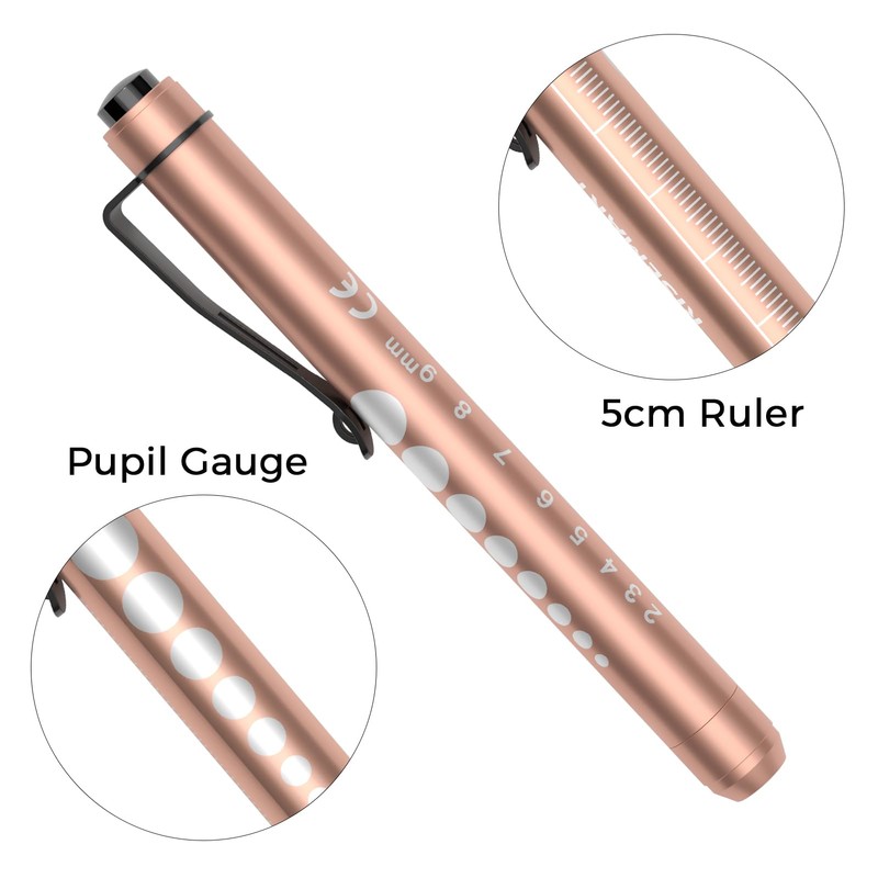 RISEMART Pen Lights for Nurses, 2Pack Reusable Medical Pen Light