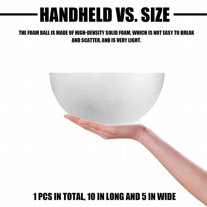 Styrofoam Half Balls 10 Inch,1PC Large White Half Foam Balls