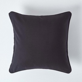 HOMESCAPES - 100% Cotton Plain Black Cushion Cover- 45 x 45 cm Square - 18 x 18 Inches - Sofa Cushion Pillow Cover - Washable