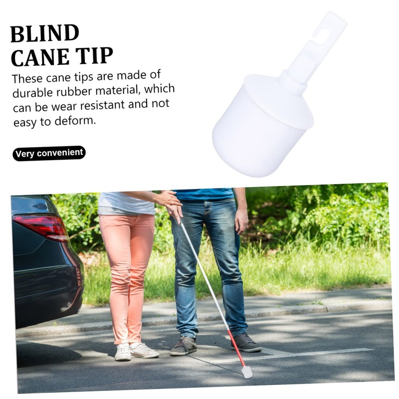 Mobestech Cane Tip Replacement Blind Cane Accessory Rubber Crutch Pads