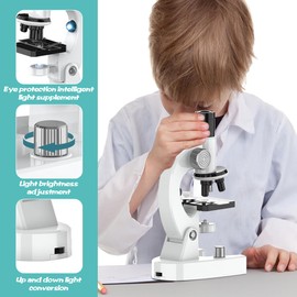 Gohytal Mikroskop für Kinder, 400x-1200x Lupe Kinder mit Durchlicht LED-Beleuchtung Experimentelles Pädagogisches Spielzeug für Schüler Spielzeug für Kinder Junge Mädchen ab 5 Jahren Einsteiger