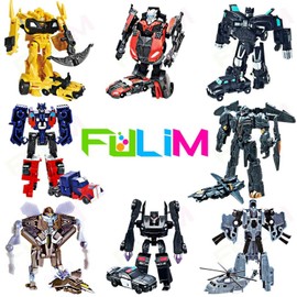 FULIM 8 Pcs Mini Car Robot Toys, 3.5-inch Small Hero Action Figures, Birthday Favor...