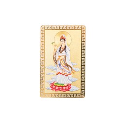 DMtse Chinese Feng Shui Amulet Card for Protection Kwan Yin Guanyin Gold Card for Good Luck Auspicious Success and Protection