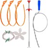 Forlivese Drain Snake,6 Pack Shower Drain Unblocker,Multifunctional Sink Unblocker Tool