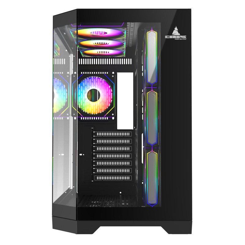 PC Gaming ATX Case Iceberg Crystal Edge Full Panoramic View