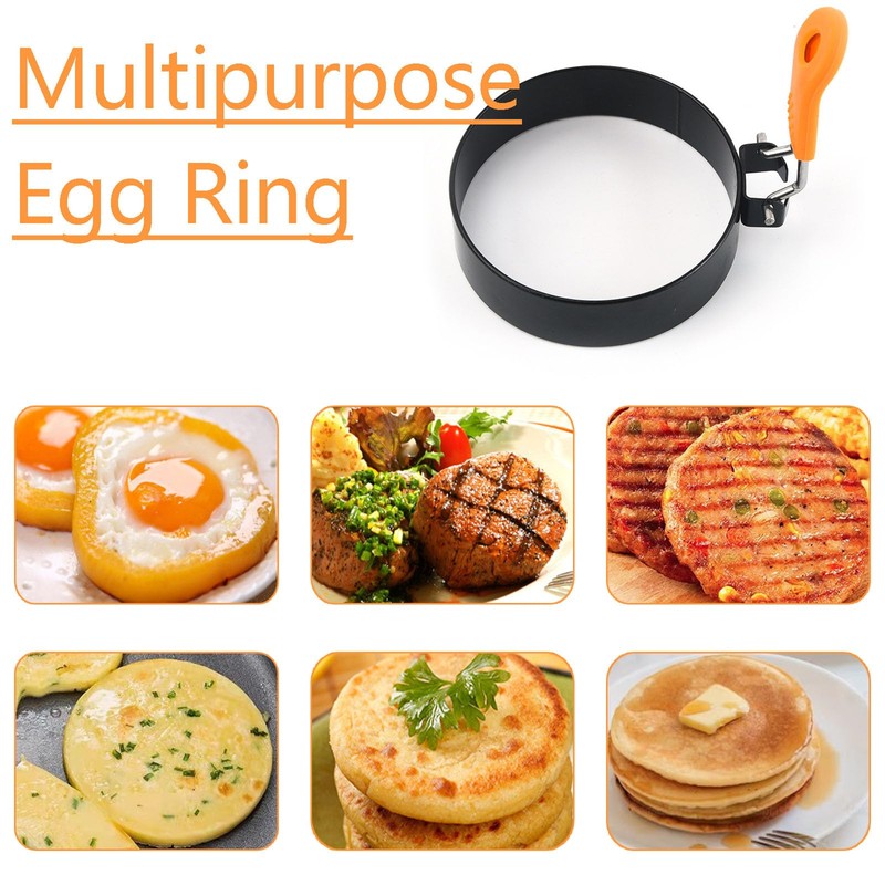 Round Egg Rings for Frying Eggs, 2 Pack 3.5 Inches
