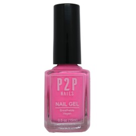 P2P Nails Vegan Pink Nail Gel Polish - Quick Dry Nail Polish - Smooth Texture Nail Gel in Vibrant Colors - Long Lasting Nail Art Gel Polish for all Stylish Women (Malibu Barb)