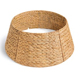 27in Christmas Tree Collar, Natural Christmas Tree Ring Woven Rattan Tree Base Cover for Christmas Home Decor