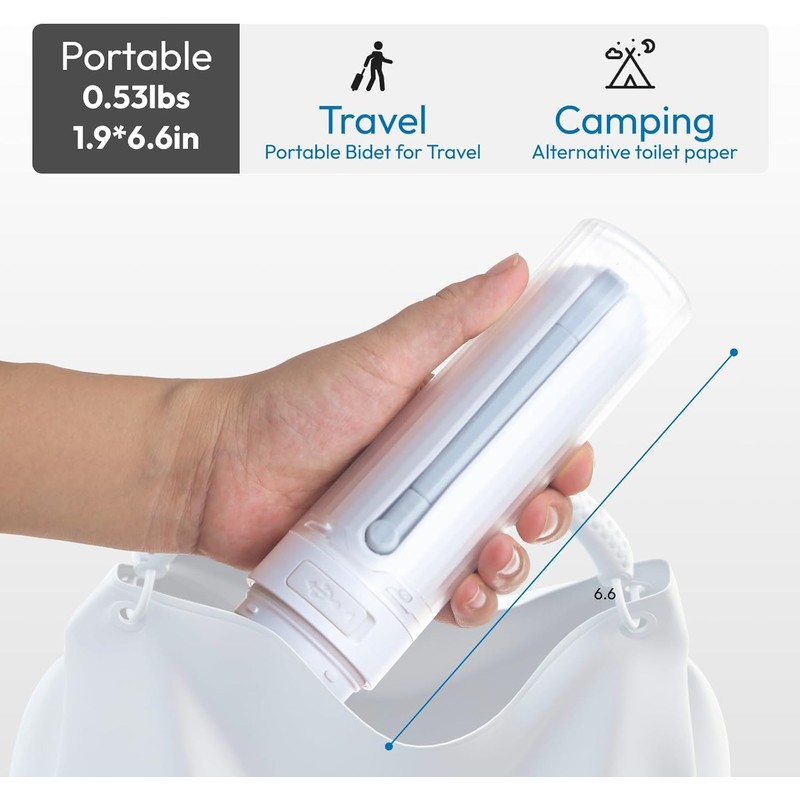 MEDMAC Portable Bidet for Travel, USB-C Rechargable 3 High Pressure