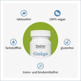 NatuGena Ginkgo, Ginkgo Biloba Capsules (50:1), Helps Support and Strengthen the Brain, 60 Capsules (60 Day Pack)