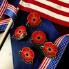 50-Pack Metal Poppy Flower Pins Veterans Day pins Memorial Day
