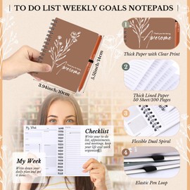 Dispowreath 30 Set Inspirational Spiral Undated Weekly Planners Notebooks Bulk with Pen Christmas Employee Appreciation Gift A6 Undated to Do List Notepad for Nurse Coworkers Team Staff