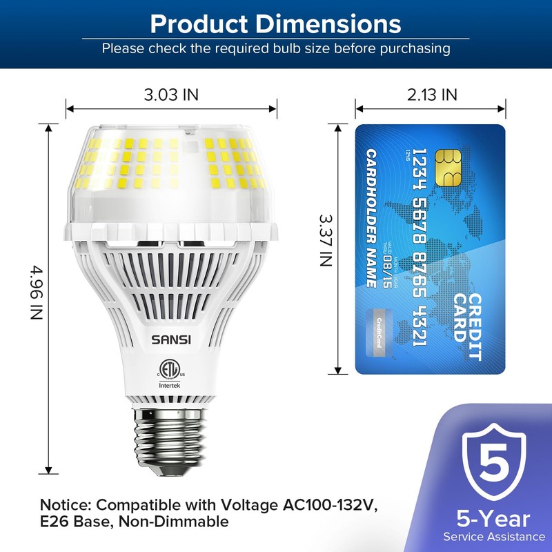 SANSI 200W Equivalent Bright Light Bulbs, 3000 Lumens Super Bright