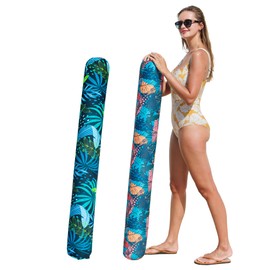 PARENTSWELL 2 Pack Inflatable Pool Noodles, Fabric Covered Swim Noodles Floats Adults Swimming Pool Floats for Summer Beach Travel