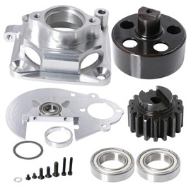 GTBracing CNC Aluminum Metal RC 1/5 Gasonline Car HPI Baja 5B SS 5SC KM RV 17mm Clutch Bell Cup 30mm Bearing Clutch with Disc Transmission System (Silver)
