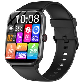 Smart Watch (2025 Model & Large Screen) Smartwatch, Incoming Call Notifications, Lightweight, Bluetooth 5.3, Voice Assistant, 100+ Exercise Modes, Pedometer, Daily Waterproof