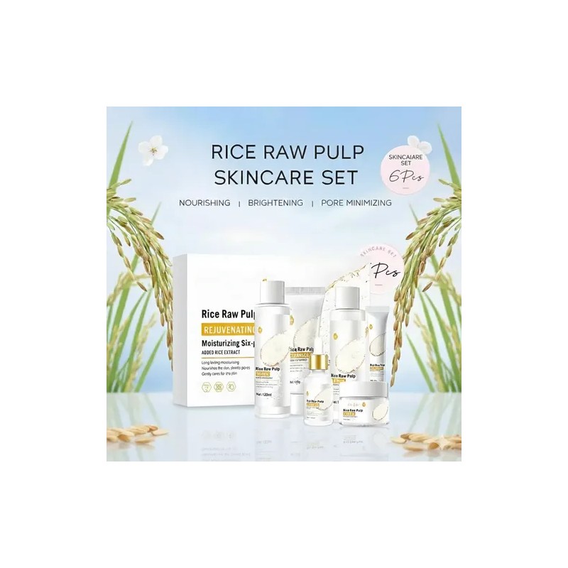 Kit Serum Arroz Bioaqua Acido Hialuronico Reduce Poro Mancha