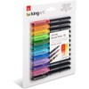 KINGART Acrylic Paint Markers Brush Tip, 12 Vibrant Colors. Water-based,