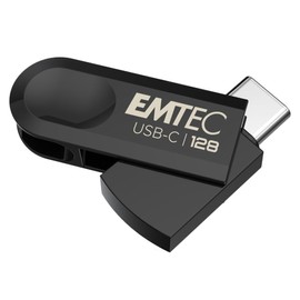 EMTEC - USB 3.2 Type-C Single C280 ECMMD128GC283 - Flash Drive Universal Compatibility USB 3.2 - Read 80MB/s, Write 20MB/s, Eco Design, 128GB/GB