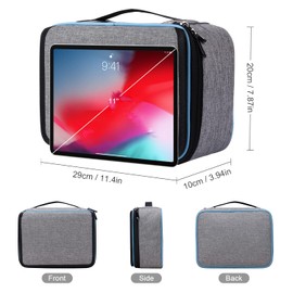 BERTASCHE Kabel Taschen Groß Kabeltasche mit 11 Zoll Tabletfach für Reise Arbeit Uni Elektronik Zubehör Tasche