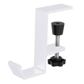 Jeffdad Headphone Stand, White, Headset Holder with Double Hooks, Headphone Stand, Desk, Headphone Hanger, Headphone Clip, Gaming Headset Holder (White Single Layer Hook)