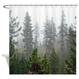 CafePress Misty Forest Decorative Fabric Shower Curtain