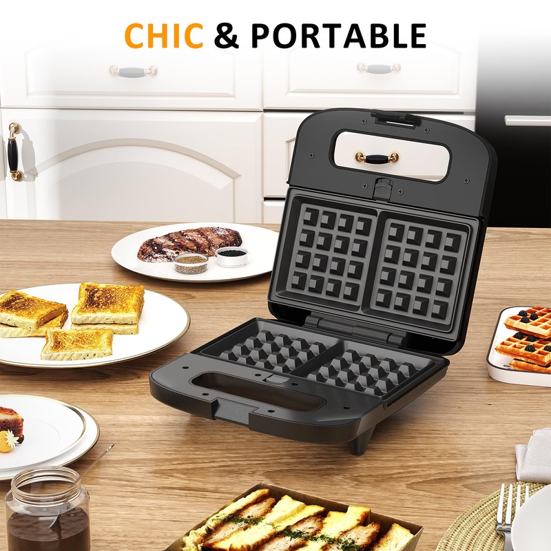 Sunvivi 3 in 1 Electric Sandwich Maker: Panini Press Grill