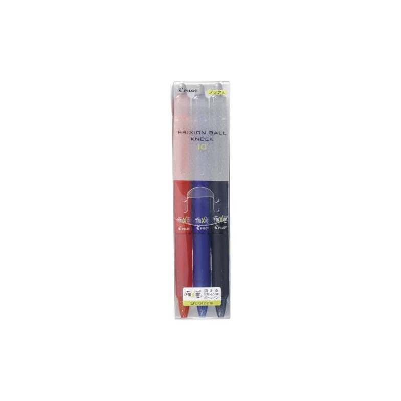 Pilot LFBK69M3C Frixion Ball Knock, 1.0, 3 Colors