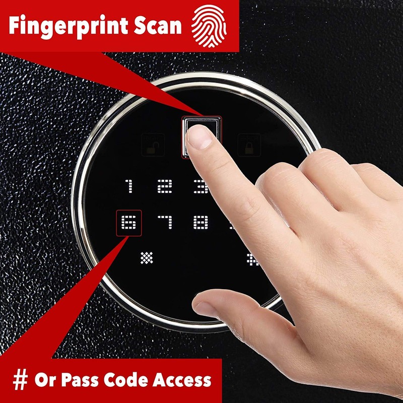 Intact Compact Quick Access Biometric Fingerprint Safe With Nex-Gen Full