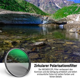NEEWER 72 mm Polarising Filter 24 Layers Multi Resistant Nano MC CPL Circular Polarising Filter with HD Glass/Ultra Slim for Camera Lenses, Reduce Reflection/Improve Contrast/Reduce Glare