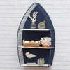 BLACK FOREST DECOR Nautical Blue Metal Boat Shelf