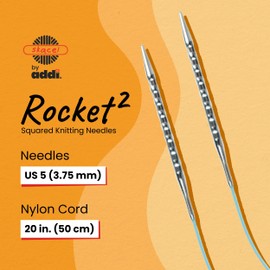 addi Rocket2 Agujas de tejer circulares [cuadradas] - 20 pulgadas, US 5 (3.75 mm)