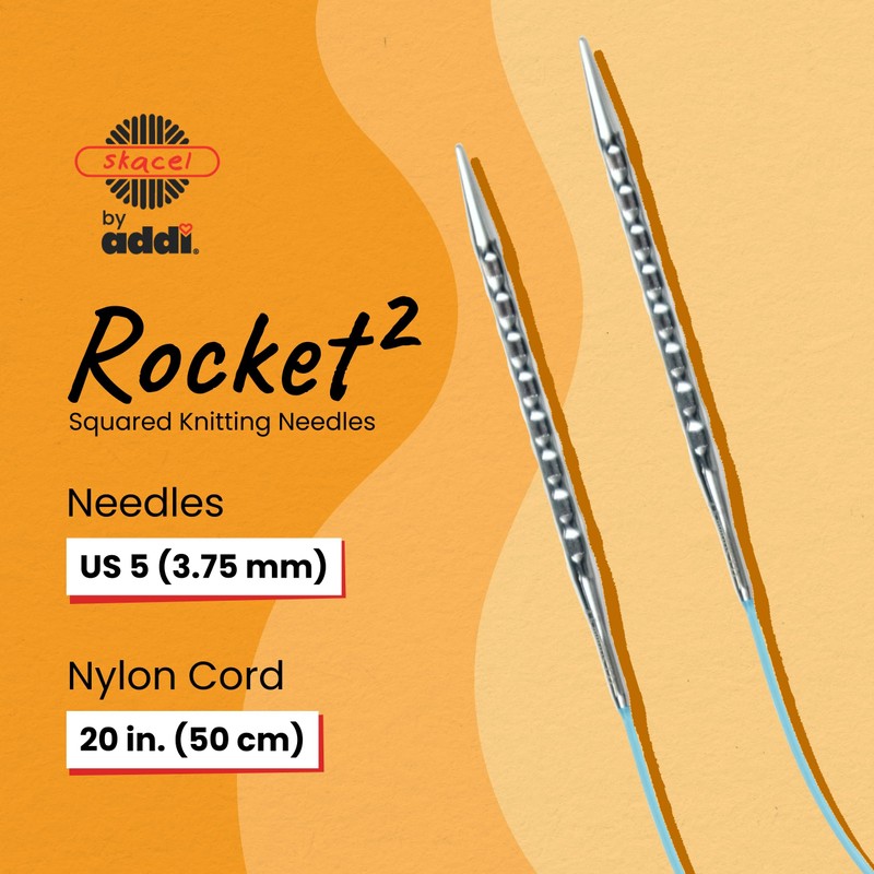 addi Rocket2 Agujas de tejer circulares [cuadradas] - 20 pulgadas,