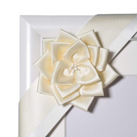 FUJICOLOR 905377 Portrait Picture Frame, Ribbon, Pearl White