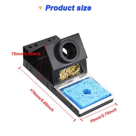 Xiatiaosann Soldering Iron Holder, Stable Portable Soldering Iron Stand with Brass Wool, Cleaning Sponge, Solder Tip Slots, No Water Needed