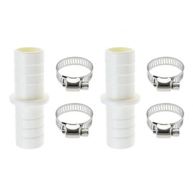 6 PCS Washing Machine Hose Connector, Washing Machine Waste Pipe Connector, Waste Pipe Connector, Connector for Washing Machine Dishwasher Caravan Outlet Hose with 2 Metal Clamps