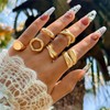 Chunky Gold Stackable Rings for Women Adjustable Round Dome Ring