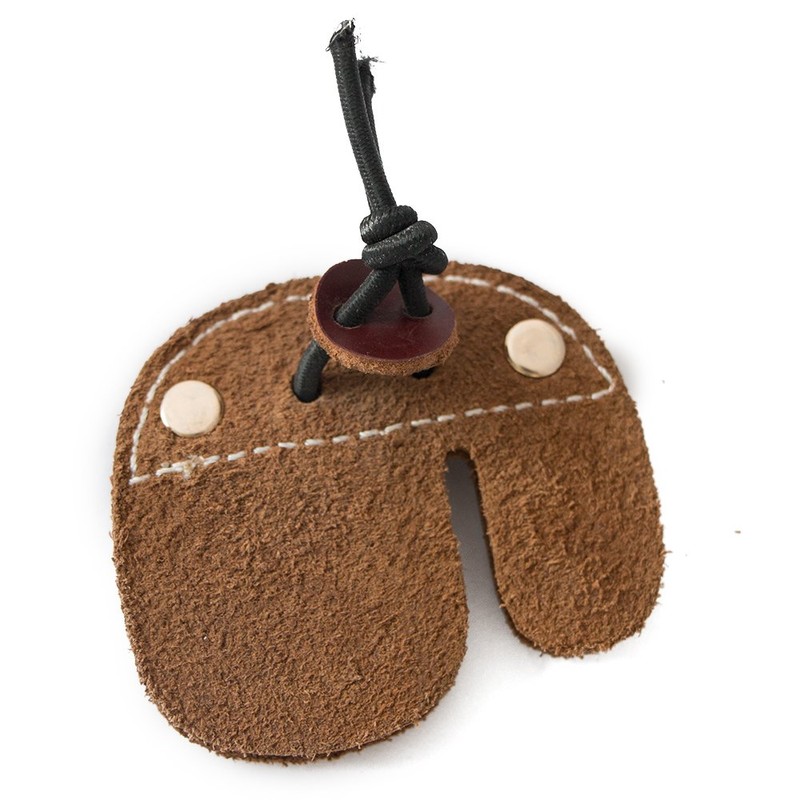 TOPARCHERY Cow Leather Archery Finger Tab Brief Finger Guard Brown