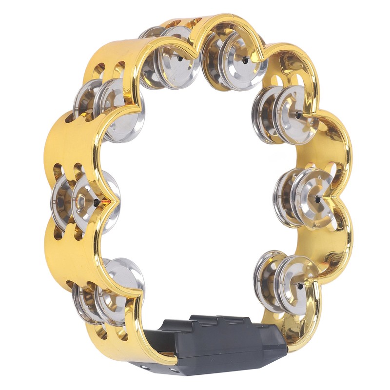 Tambourine Double Row Floral Design Percussion Jingles Hand Instrument for