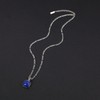 COAI Figaro Chain Square Lapis Lazuli Stone Pendant Necklace 45cm