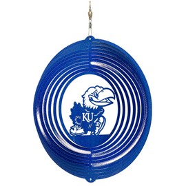 SWEN Products Kansas Jayhawks Circle Swirly Metal Wind Spinner