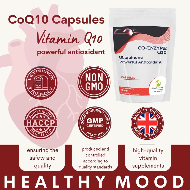 CoQ10 30 Capsules 30mg – Co-Enzyme Q10 Dietary Supplement for