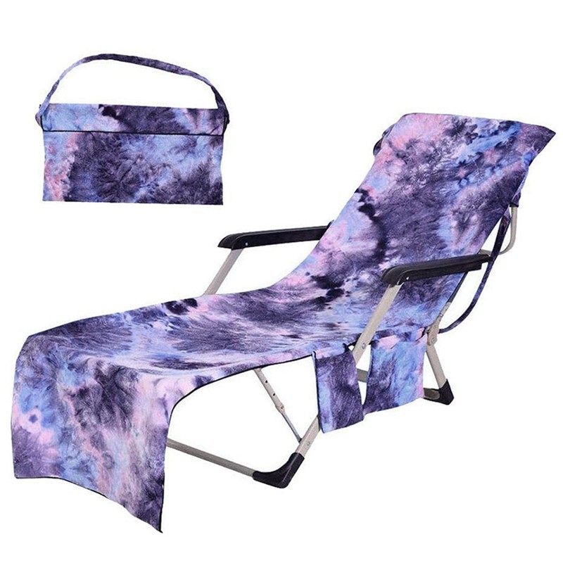 Beach Chair Cover Microfiber Good Water Absorption Side Pocket Design