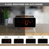 Dual Wireless Charging Alarm Clock Radio with Bluetooth Speaker, FM