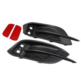 GXARTS 2PCS Black Left & Right Rear Bumper Reflector W/Molding Cover Trim 33555TBAA01 Compatible with Honda Civic Sedan 2016-2021
