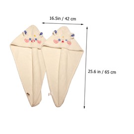 PACKOVE 2Pcs Microfiber Hair Towel Wrap Super Absorbent Fleece Hair Drying Turban for Women Rapid Drying Cartoon Design Easy to Use with Button Closure Comfortable Durable